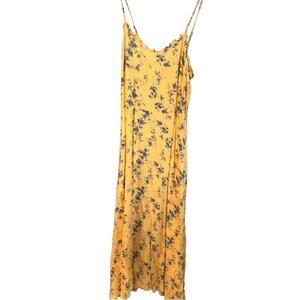 Reformation Yellow Floral Slip Midi Dress Size 6